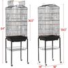 64-Inch Play Open Top Medium Small Bird Cage with Detachable Rolling Stand for P