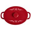 Let's Make Memories Personalized Oval Stoneware Casserole Dish - Initial - Red