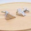 Cheese Block Design Cufflinks, Presented in a Box