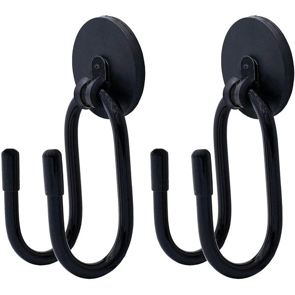 AUXPhome 2/PK Magnetic Hooks, Strong Magnet Hooks Magnetic Hanger for Cowboy Hat, Hard hat, Cords,Tools,Bags,Towels, Shoes, Toys, Umbrella, Cap,etc - No Scratches to The Surface