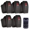 ESUPPORT Car Marine Red LED Toggle Switch Dash 4pin Pack of 5