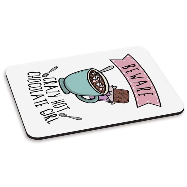 Gift Base Beware Crazy Hot Chocolate Girl PC Computer Mouse Mat Pad