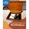 WE Games Old World Wooden Box with Brass Latch – Vintage-Style Wooden Keepsake Box for Jewelry & Trinket Storage, Light Cherrywood Finish
