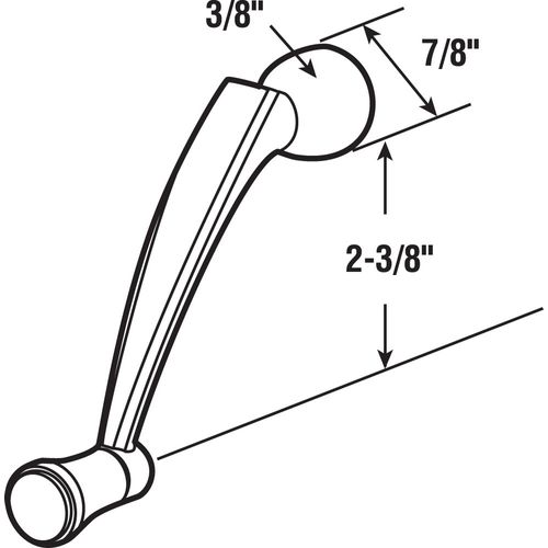 Prime-Line H 3958 3/8 In. Champagne (Tan) Diecast Crank Handle, fits Pella Windows (Single Pack)