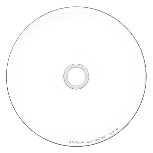 Verbatim BD-R Single Recording Blu-ray Disc 25GB 50 Sheets + 3 Pack Inkjet Printer Compatible, White, 1 Layer, 1-6x Speed