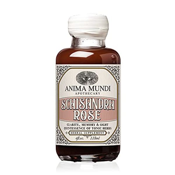 Anima Mundi Schisandra Rose Elixir - Liquid Schisandra Berry Adaptogen Supplement with Wildcrafted Rose Petals for Liver and Kidney Support - Anima Mundi Beauty Supplements (4oz / 120ml)
