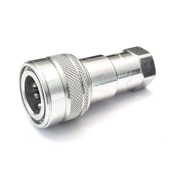 Female ISO B Coupling with 1/4" BSP Threads in Carbon Steel