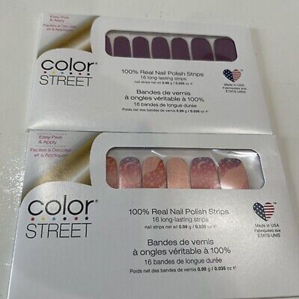 Color Street Lot of 2 Sets  16 Nail Strips Easy Manicure Star Crossed Iris-dium