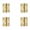 4 Pcs 1" Door Hinges Brass Folding Hinges for Gate Window Closet Drawer Boxes