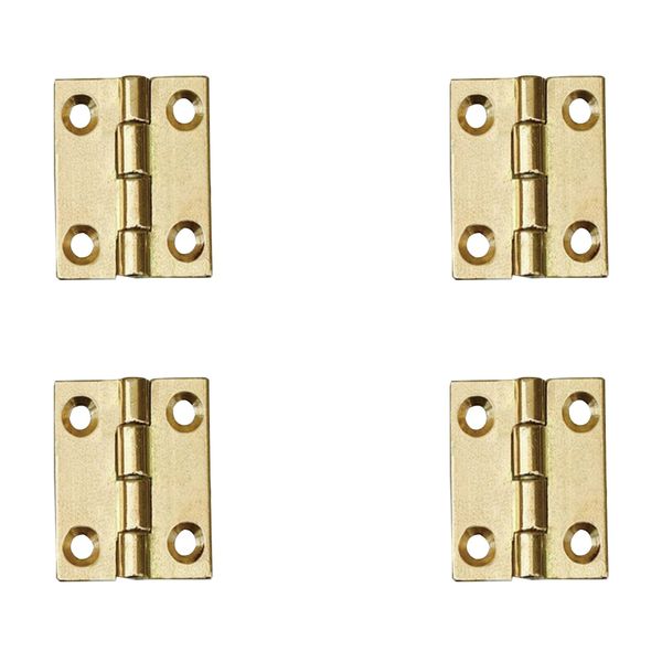 4 Pcs 1" Door Hinges Brass Folding Hinges for Gate Window Closet Drawer Boxes