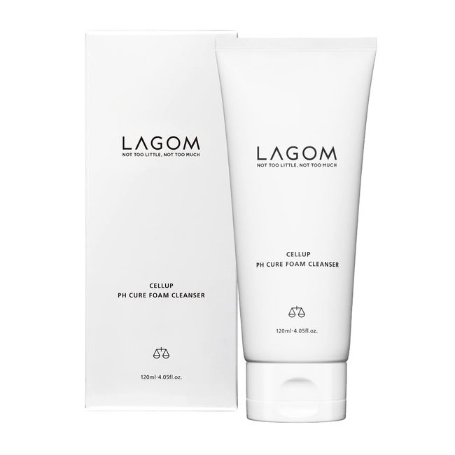 LAGOM Rubber pH Balancing Foam Cleanser, 4.2 fl oz (120 ml), Makeup Remover, Facial Cleanser, 4.1 fl oz (120 ml) x 1