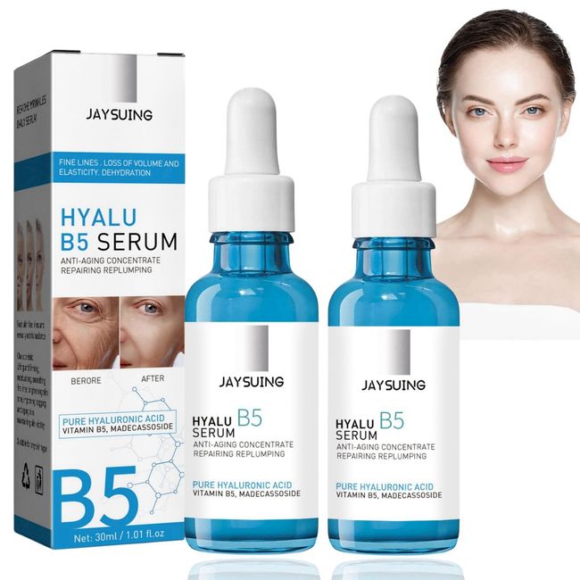 2PCS Hyalu B5 Serum,Hyaluronic Acid Serum for Face,Bot-Oxface Serum,Stock Solution Facial Serum,Anti Aging Serum for Face,Instant Anti Wrinkle Serum Tightening,collagen serum Fade Fine Lines