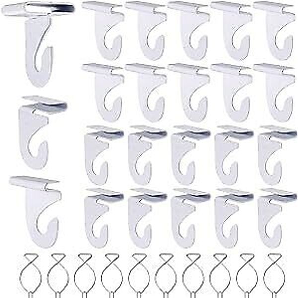 20 Drop Ceiling Hooks for Classrooms & Offices, White Heavy Duty 20White