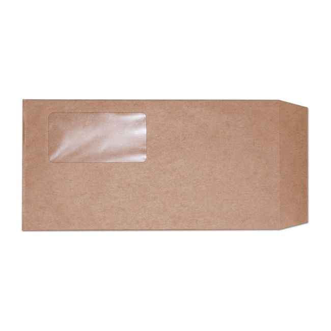 ZUKOU Thick Kraft Paper 3 Long Window Envelopes/Unbleached Kraft Envelopes with 3 Long Window (24 Pack)