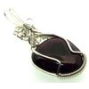 Rhodolite Garnet Gemstone Sterling Silver Wire Wrapped Pendant 01
