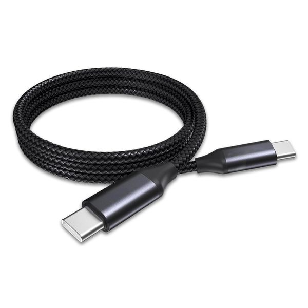 BoxWave Cable Compatible with Nothing Ear (2) - DirectSync PD Cable (3ft) - USB-C to USB-C (100W), Type C Braided Charge and Fast Sync - Jet Black