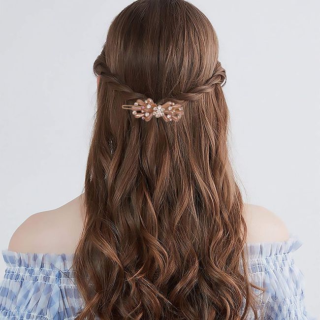 Lizzie Kay 4pcs Large XL Diamante Rhinestone Crystal Snap Hair Clip