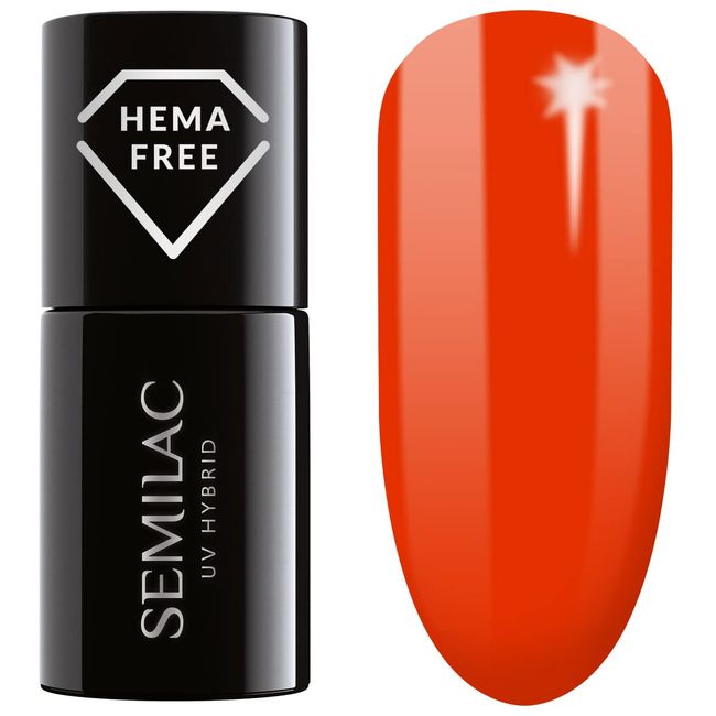 SEMILAC 434 Optimistic Red Nail UV Gel Polish | Long Lasting and Easy to Apply | Soak off UV/Led | Perfect for Home and Professional Manicure and Pedicure 7 ml