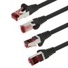 1aTTack.de - 5x 0.5m CAT6 patch cable S/FTP PIMF shielding CAT.6 RJ45 network cable Ethernet cable DSL LAN router switch modem patch panel - black - 5 pieces