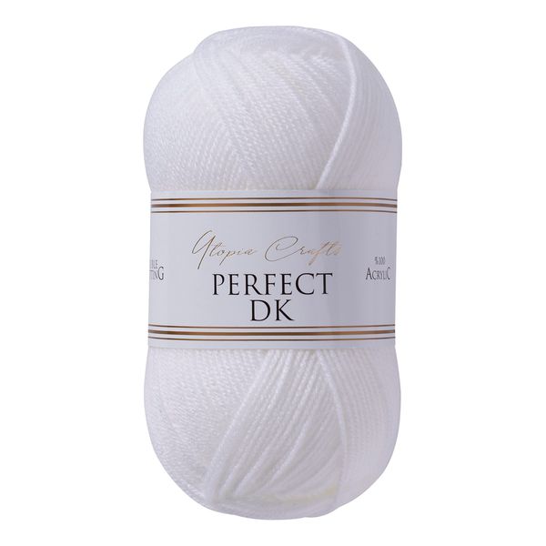 Utopia Crafts DK Double Knitting Yarn, 100g (White)