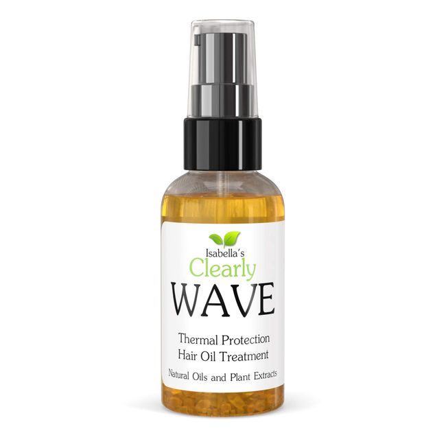 Clearly WAVE, Natural Hair Oil | Thermal Protection, Damage Control, Split End Treatment | Jojoba and Olive Oils | Pre Blowout and Heat Treatment to Prevent Damage and Breakage | Sulfate Free, Made in USA