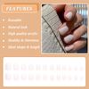 Ceboic 24Pcs False Nails Short Square French Tip Press on Nails Luxury White Glitter Fake Nails with Designs Reusable Acrylic Full Cover Stick on Nails for Women Girls Daily Wear Salon