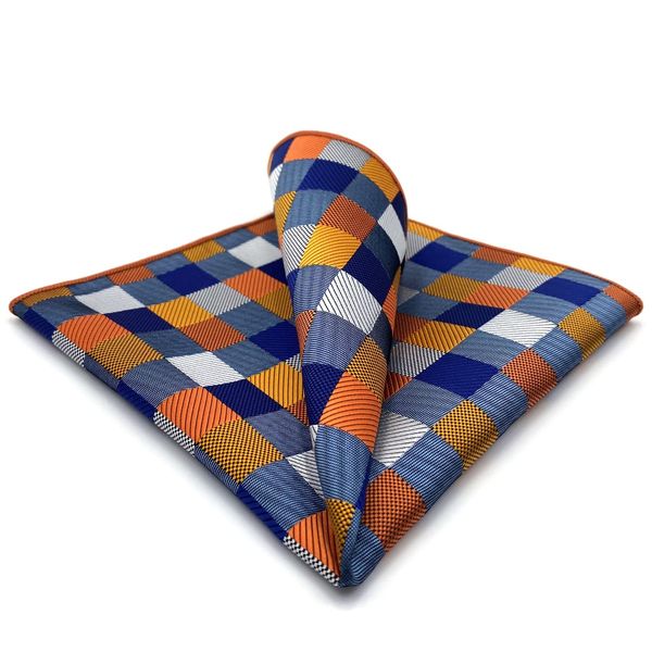 shlax&wing Men's Pocket Squre 12.6 32cm Checkered , Multicoloured, L