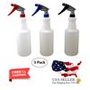 Spray Bottle with Adjustable Nozzle - Multi-Purpose Mist & Stream 3-Pack 30 Oz
