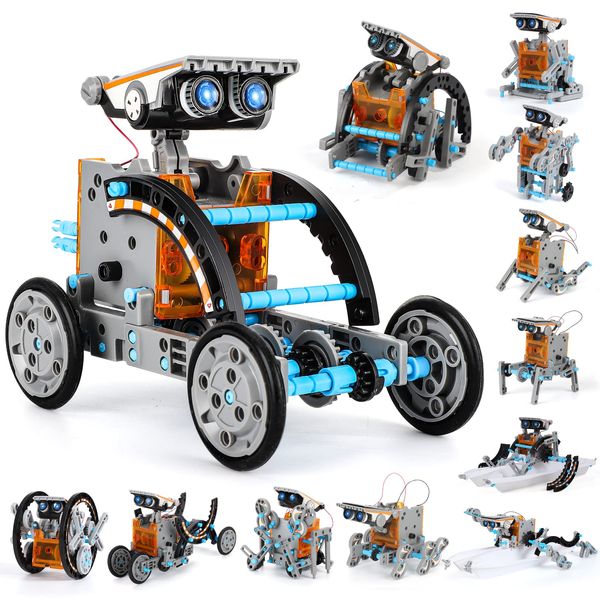 Lucky Doug Solar Robot Kit 12-in-1 Science STEM Robot Kit Toy (8-12 Years Old Kids) Science Building Set Gift for Boys Girls Students Teens Educational DIY Building Kit (Parallel Import)