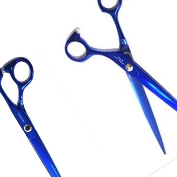 Hancha Akisora Professional 7-inch Scissors Blue Titanium Coated Cat Grooming Scissors Professional Grooming Scissors Dog Grooming Scissors_MC