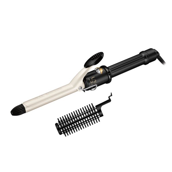 Vidal Sasoon VSI-1913/KJ Curling Iron, 0.7 inches (19 mm), For Overseas Use, Temperature Adjustment, Roll Brush, Black