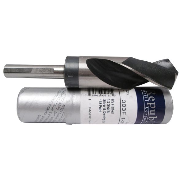63/64" HSS Silver & Deming -1/2" Reduced Shank with 3 Flats - Drill