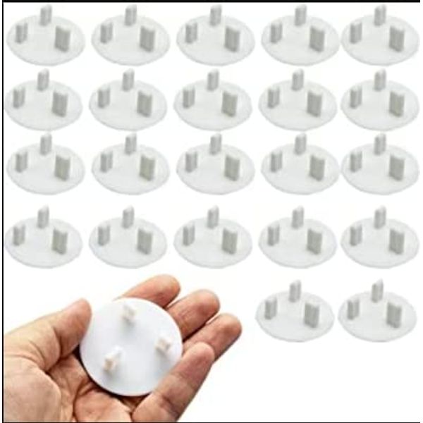 12/24 Pack - Baby/Child Proof Plug Socket Safety Cover Protector Protection Guard - Round 3 Pin Plug Socket UK (24 Pack)