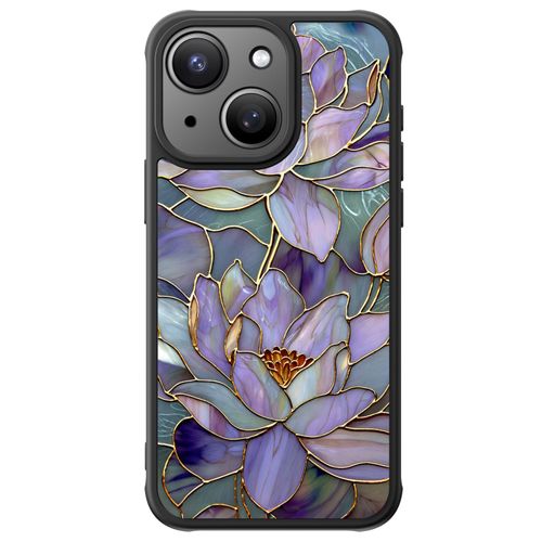 FUNMIKO for iPhone 14 Plus Case Military-Grade Protection & Wireless Charging - Trendy Floral Design for Women Girls, Non-Slip Matte Phone Cover with Shockproof Corners - Dreamy Lotus