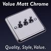 VARILIGHT | Matt Chrome | Value | 3-Gang 10A 1- or 2-Way Toggle Switch | XST3