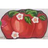 PRINTED RUG (nonskid Polyester Pile) (20" x 32") 3 RED APPLES & FLOWERS, Daniel