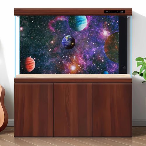 Outer Space Aquarium Background Deep Space Planets Stars Galaxies Space Exploration Terrarium Background Night Sky View Fish Tank Background Outer Space Reptile Habitat Background Vinyl 30x12in