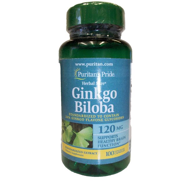 Ginkgo Biloba  120 mg  100 Capsules  Supports Healthy Brain Function