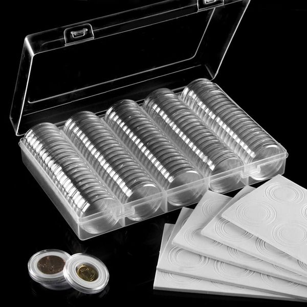 FRIMOONY 2 Pack 30mm Coin Capsules, with Foam Gasket and Plastic Storage Box, for Coin Collection