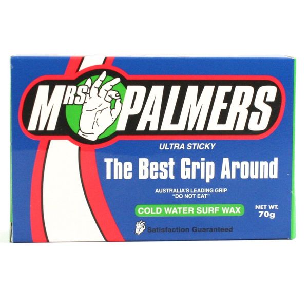 Mrs Palmers Cold Water Surfboard Wax 1 x 70g Block