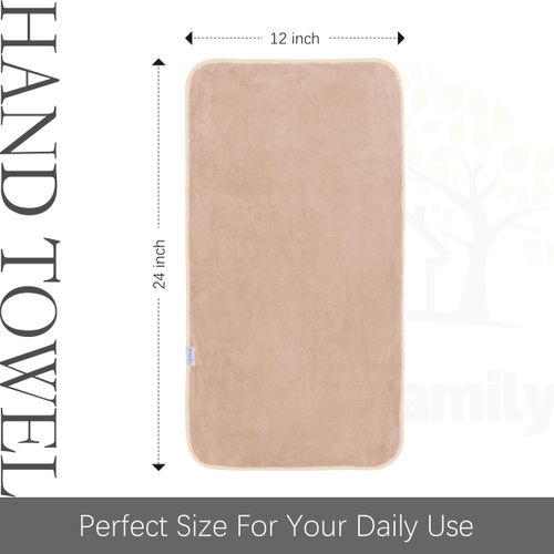 Cosy Family 6 Pack Ultra Soft Microfiber Absorbent Hand Towel, Silk Hemming Towels for Bathroom - Quick Drying - Perfect for Bath, Fitness, Gym, Shower, Hotel, and Spa - 16x28 Inch, Warm Color