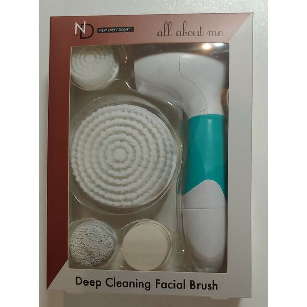 New Directions Deep Cleansing Battery Operated Facial Brush W/ 4 Attachments.