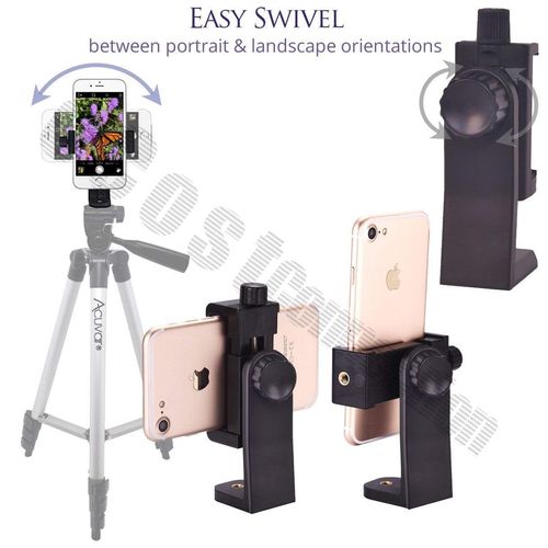 Universal Phone Tripod Mount Adapter with Ｗireless Camera Remote, Cell Phone Holder with Adjustable Clamp for Selfie Stick Monopod Compatible with iPhone, Samsung