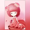 Cross stitch, cartoon, girl, winter, C0006