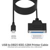 SABRENT Printer Cable, USB to Parallel Adapter (1.8M), IEEE 1284 Printer Cable Adapter, hexnut Connectors, Compatible with most printers (CB-1284)