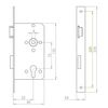 ABUS Mortise Lock Silver 24mm 61726