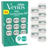 Gillette Venus Pro ComfortGlide Sensitive Razor, 9 Replacement Blades