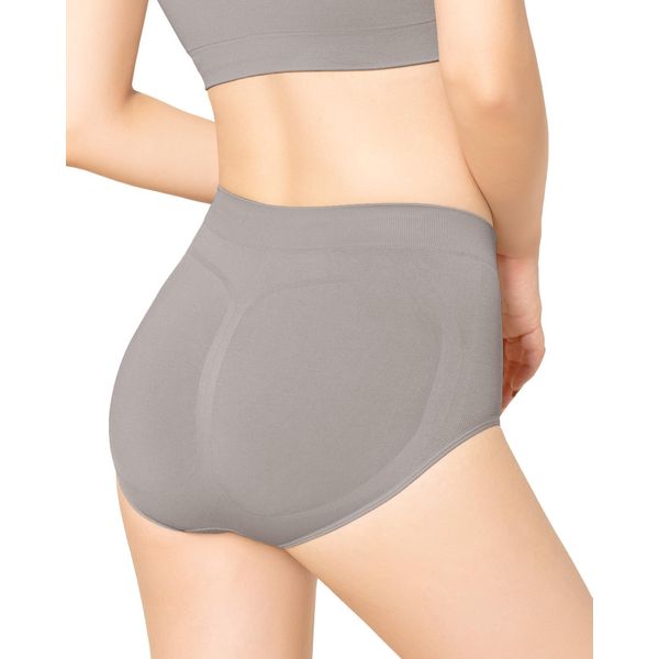 Bambiwater Women's Panties, Underwear, Setup, Just Put On To Raise Your Hips, High Waist, Deep, Shapewear, gray (light gray)