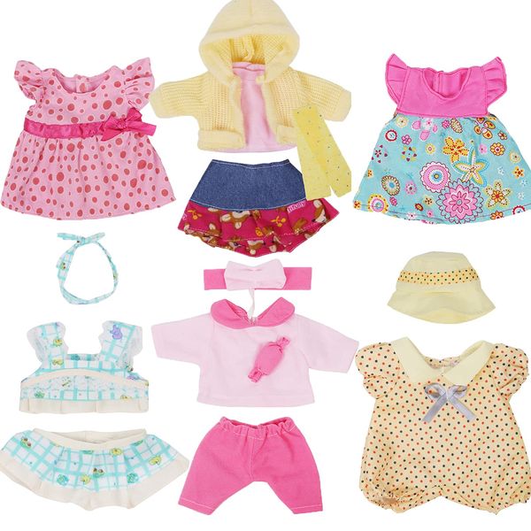 Huang Cheng Toys Set of 6 Doll Clothes for 10-12 Inch Doll Baby Dress Clothes Outfits Costumes Doll Accessories Clothing Handmade