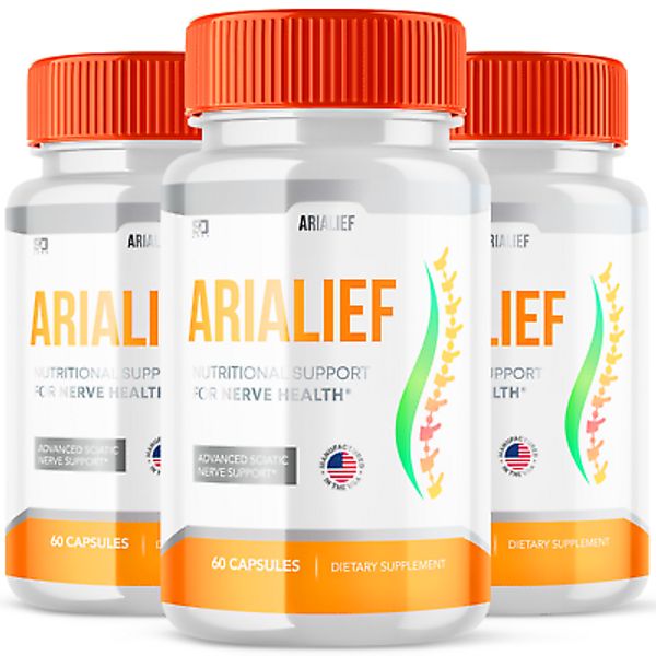 (3 Pack) AriaLief Brain Pills - Nerve Health & Cognitive Support Supplement